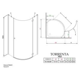 Душевой уголок Radaway Torrenta PDJ 80 R прозрачное стекло